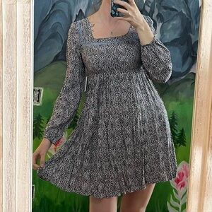 Jessica Simpson women’s dress medium dot long sleeve cut out smock mini blue